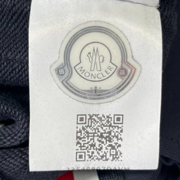 Moncler Pants Mens 2XL Navy Blue Tricolor Stripe Athletic Jogger Pantalone XXL - Picture 12 of 13